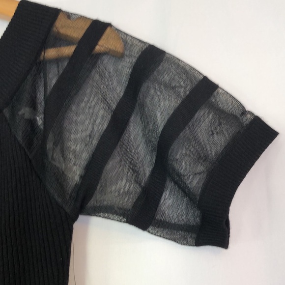 Almost Famous Black Midi Dress with Sheer Sleeves Body con Size XL - Picture 6 of 11